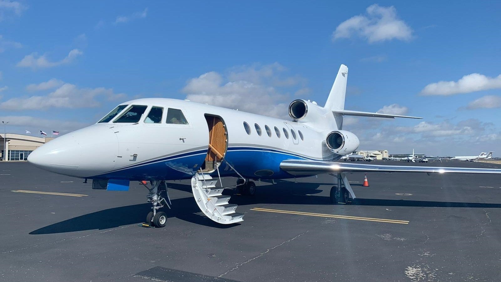 Falcon 50 private jet exterior
