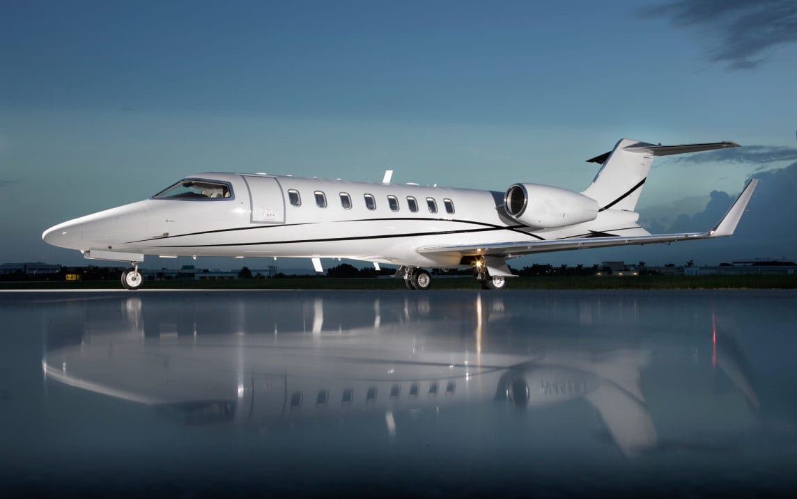 Lear 45 private jet exterior