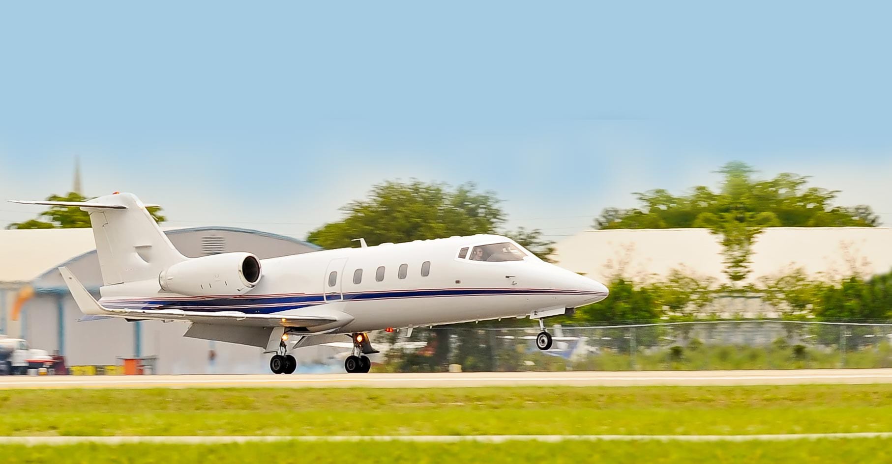Lear 55 private jet exterior