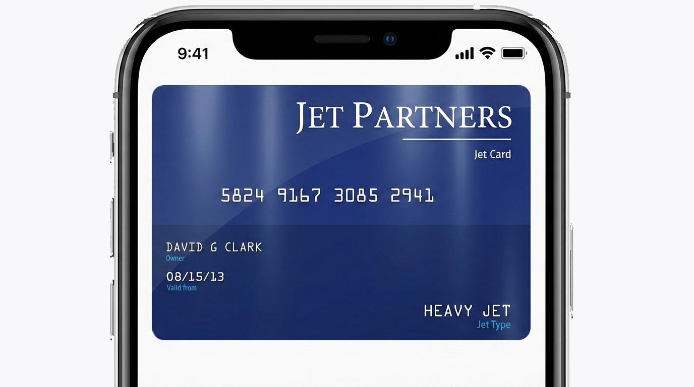 Blue and white Jet Partners Jet Card